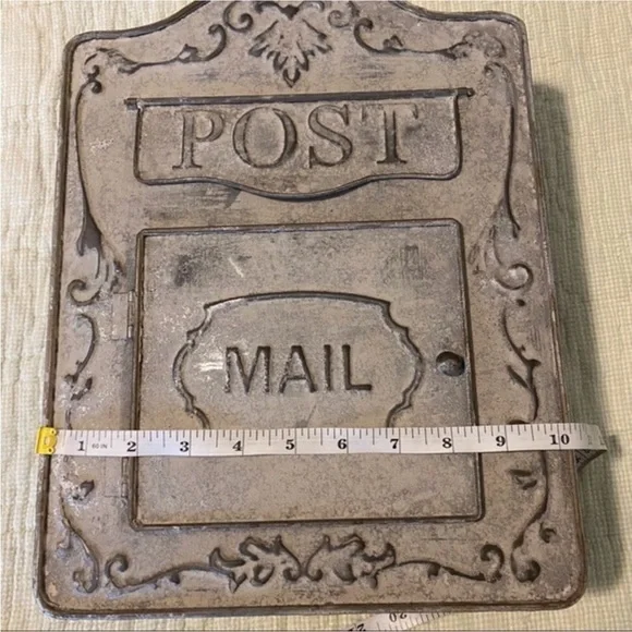 NEW gray metal retro wall mount mail box
